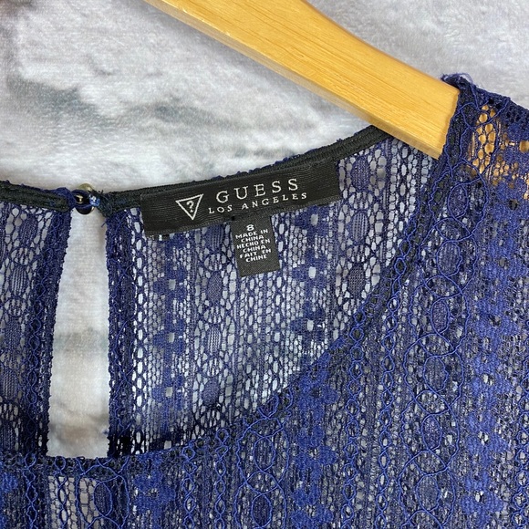 NWT Guess Lace Mesh Long Sleeve Dress - Picture 4 of 8